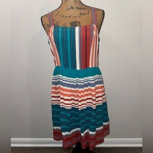 Striped Multicolor Sleeveless Dress